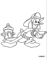 A coloring page of donald duck